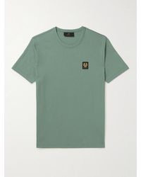 Belstaff - T-shirt in jersey di cotone con logo applicato - Lyst
