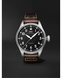 IWC Schaffhausen - Big Pilot's Automatic 43Mm Stainless Steel And Leather Watch, Ref. No. Iw329301 - Lyst