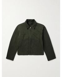 Les Tien - Utility Jacke aus Baumwoll-Jersey mit Cordbesatz - Lyst