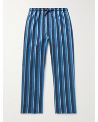 Derek Rose - Royal 220 Straight-leg Striped Cotton-satin Pyjama Trousers - Lyst