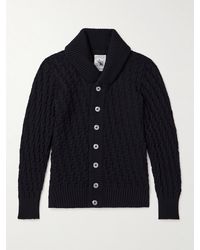 S.N.S. Herning - Stark Shawl-collar Cable-knit Virgin Wool Cardigan - Lyst