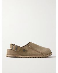 Birkenstock - Lutry Premium Nubuck-trimmed Suede Mules - Lyst