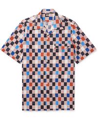 Massimo Alba - Venice Camp-collar Checked Cotton-voile Shirt - Lyst