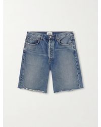 Agolde - Anson Straight-leg Frayed Denim Shorts - Lyst