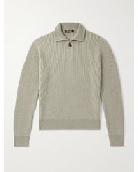Loro Piana - Plane Tree Ribbed Cashmere Half-zip Sweater - Lyst
