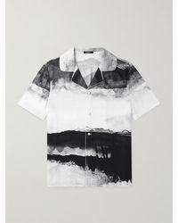 Balmain - Moon Hemd aus bedrucktem Twill mit Reverskragen und Logostickerei - Lyst