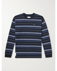 WTAPS - 07 Logo-embroidered Striped Cotton-jersey T-shirt - Lyst