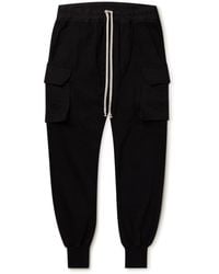 Rick Owens - Mastodon Slim-Fit Tapered Cotton-Jersey Cargo Drawstring Trousers - Lyst