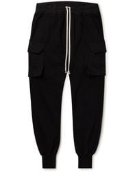 Rick Owens - Mastodon Slim-fit Tapered Cotton-jersey Cargo Drawstring Trousers - Lyst