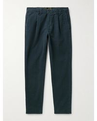 Incotex - Tapered Pleated Stretch-cotton Moleskin Trousers - Lyst
