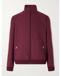 Valentino Garavani - Vgold Striped Drill Zip-Up Sweater - Lyst