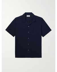 MR P. - Michael 2 Convertible-Collar Cotton And Linen-Blend Twill Shirt - Lyst