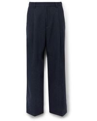 NN07 - Kay 1630 Straight-Leg Pleated Pinstriped Recycled Wool-Blend Trousers - Lyst