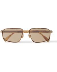 Brunello Cucinelli - Square-frame Gold-tone Sunglasses - Lyst