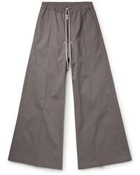 Rick Owens - Bea Wide-leg Organic Cotton-blend Poplin Drawstring Trousers - Lyst