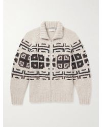 Brunello Cucinelli - Intarsia-Knit Alpaca-Blend Cardigan - Lyst