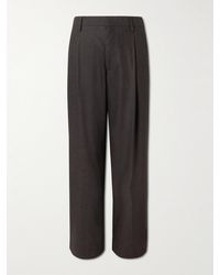 NN07 - Kay Straight-leg Pleated Woven Trousers - Lyst