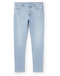 Brunello Cucinelli - Slim-fit Straight-leg Logo-embroidered Jeans - Lyst