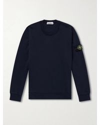 Stone Island - Garment-Dyed Organic Cotton-Fleece Sweatshirt - Lyst