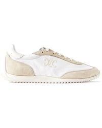 Celine - Racer Logo-Embroidered Suede, Leather And Shell Sneakers - Lyst