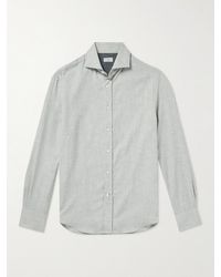 Brunello Cucinelli - Hemd aus Twill aus einer Baumwoll-Kaschmirmischung - Lyst
