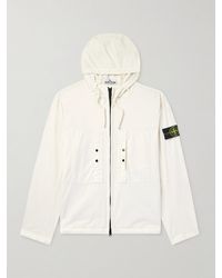 Stone Island - Logo-appliquéd Garment-dyed Supima Cotton-blend Twill Hooded Jacket - Lyst