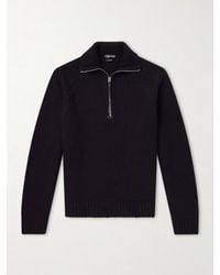 Tom Ford - Wool And Cashmere-blend Half-zip Sweater - Lyst