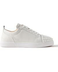 Christian Louboutin - Louis Junior Spikes Cap-Toe Leather Sneakers - Lyst