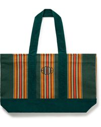 Bode - Parakeet Logo-Embroidered Striped Canvas And Corduroy Tote Bag - Lyst