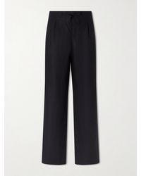 STÒFFA - Straight-Leg Linen-Twill Drawstring Trousers - Lyst