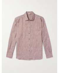Zimmerli of Switzerland - Cutaway-Collar Linen And Cotton-Blend Shirt - Lyst