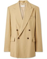 Dries Van Noten - Bishop Double-breasted Belted Distressed Cady Blazer - Lyst