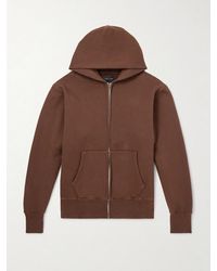 Les Tien - Garment-dyed Cotton-jersey Zip-up Hoodie - Lyst