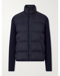 Moncler - Ribbed Wool And Quilted Shell Down Jacket - Lyst