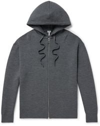 Loewe - Logo-Embossed Wool-Blend Zip-Up Hoodie - Lyst