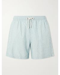 Canali - Straight-Leg Mid-Length Printed Swim Shorts - Lyst