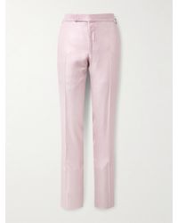 Tom Ford - O'Connor Straight-Leg Silk-Twill Suit Trousers - Lyst