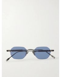 sato - Terebellum Ii Round-Frame-Tone Titanium Sunglasses - Lyst