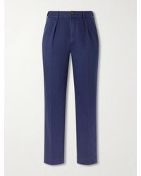 Drake's - Games Straight-leg Herringbone Cotton Suit Trousers - Lyst