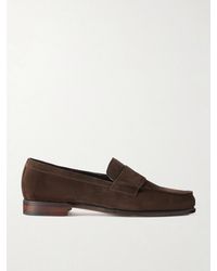 Drake's - Charles Suede Penny Loafers - Lyst