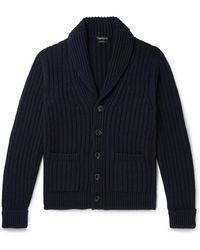 Tom Ford Steve Mcqueen Shawl-collar Ribbed Wool Cardigan in Gray for Men -  Lyst