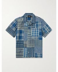 RRL - Convertible-Collar Patchwork Cotton And Linen-Blend Shirt - Lyst