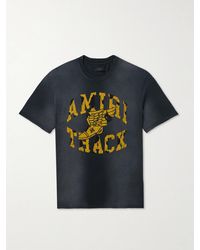 Amiri - Track T-Shirt aus Baumwoll-Jersey mit Logoflockdruck - Lyst