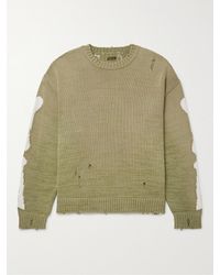 Kapital - Distressed Intarsia Cotton-blend Sweater - Lyst