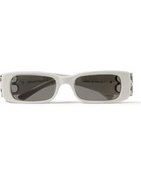Balenciaga - Dynasty Rectangular-frame Acetate And Silver-tone Sunglasses - Lyst