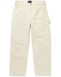 Enfants Riches Deprimes - Straight-Leg Distressed Panelled Herringbone Denim Trousers - Lyst