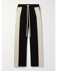 Fear Of God - Forum Striped Canvas-trimmed Cotton And Modal-blend Velvet Sweatpants - Lyst