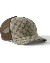 Gucci - Monogrammed Coated-Canvas And Mesh Baseball Cap - Lyst