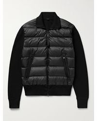 Tom Ford - Slim-fit Leather-trimmed Ribbed Wool And Quilted Shell Down Jacket - Lyst