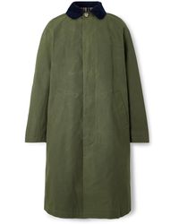 A.P.C. - Gaspard Oversized Corduroy-trimmed Coated Cotton-canvas Coat - Lyst